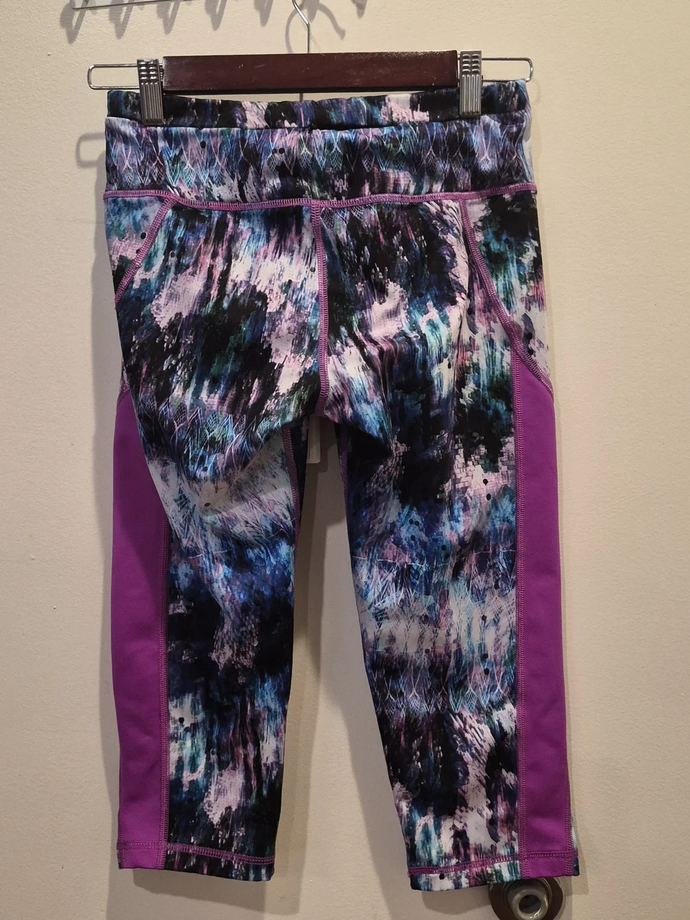 Girls' Purple Multi-Color Active Leggings